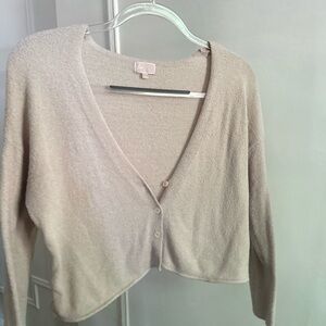 Love Cream Cardigan Sweater Soft Knit V-Neck